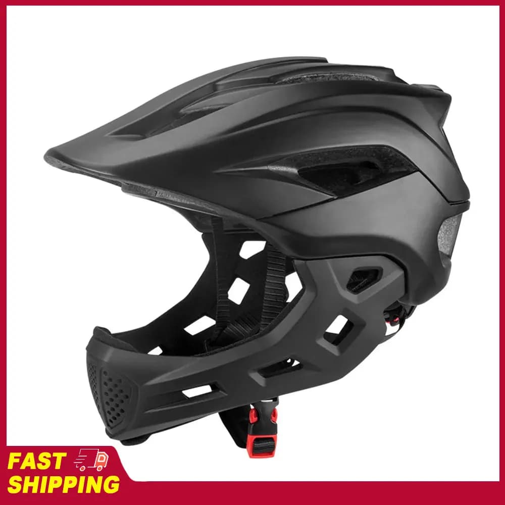 Casco Integrale 2 in 1 per Bambini, per MTB, BMX, Dirtbike, Skateboard, con Protezione per il Mento Staccabile