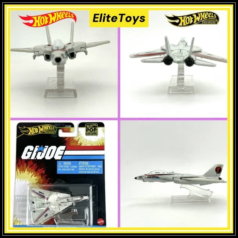 Genuino Hot Wheels Premium Intrattenimento COMBAT JET F-14 POP Cultura Metallo Da Collezione 1/64 Diecast Aereo Da Caccia Modello Ragazzi Giocattolo