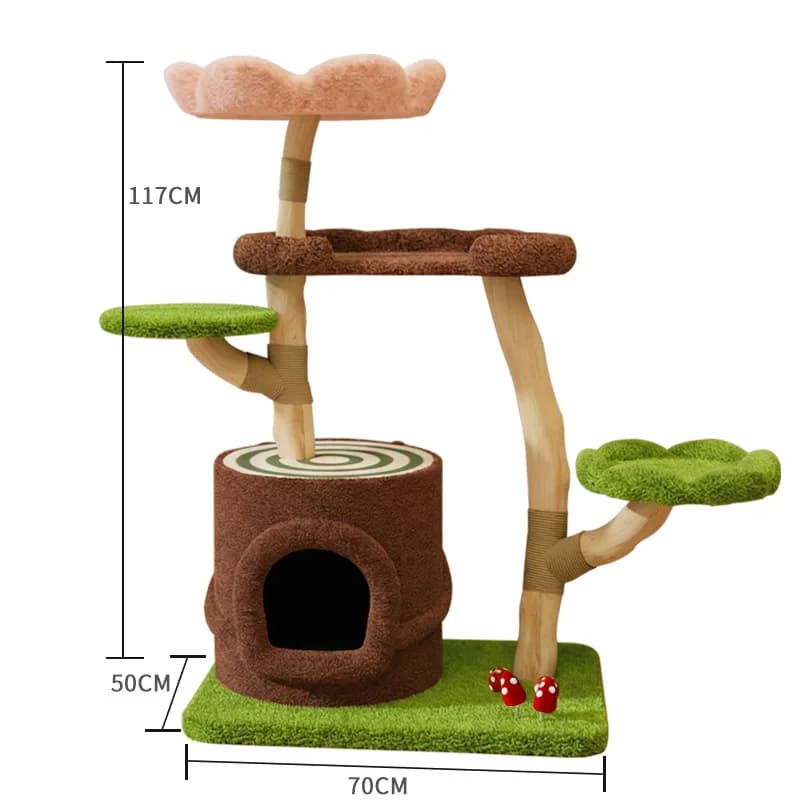Cat Tree with Sisal Scratching Post, Multi-Level Condo, Space-Saving Design, Cat House and Toy, 1 Tree Hole Series