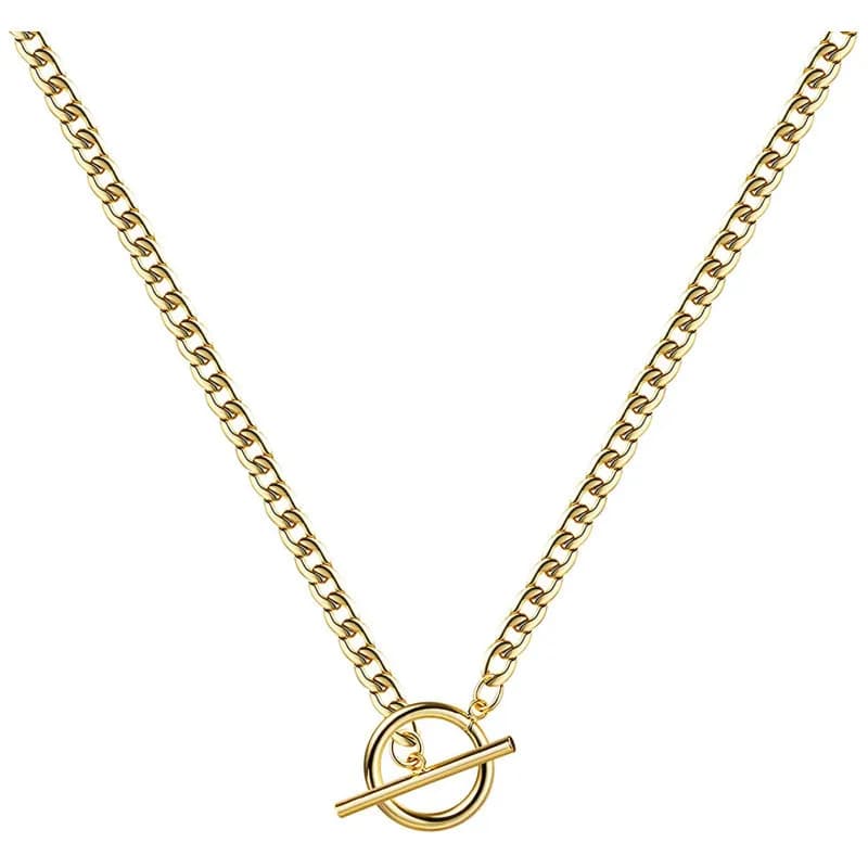 316L Stainless Steel Cuban Link Chain Necklace Women Trendy Choker Punk Jewelry Gift Water-Resistant Non-fading