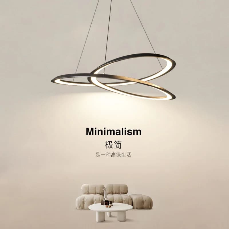 Lampadario moderno ad anello per sala da pranzo, soggiorno, tavolo centrale, camera da letto, lampada a sospensione, arredamento minimalista, illuminazione per interni, apparecchio a sospensione