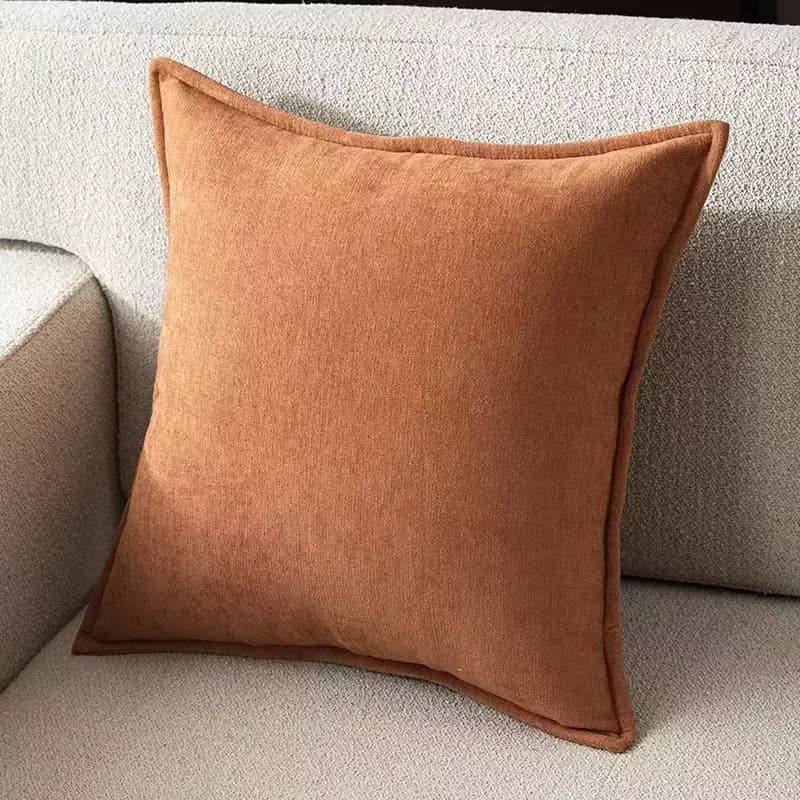 Fodere per cuscini in ciniglia arancione autunnale 18x18 pollici, con bordi a doppia cucitura, decorazioni moderne per divano e soggiorno