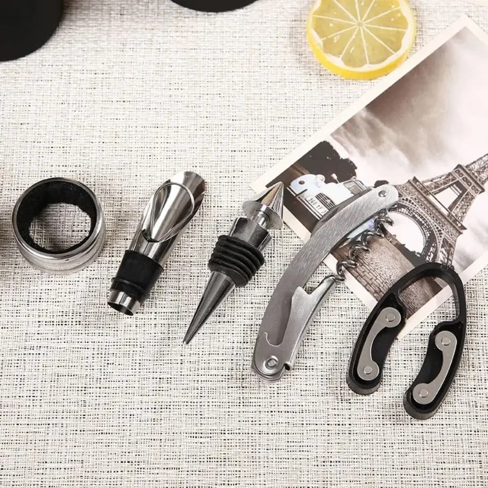 Creative Bottle Shape Corkscrew Set Stainless Steel Simulation Red Wine Tool Kit Multifunctional Portable Red Wine Toolbox Gift