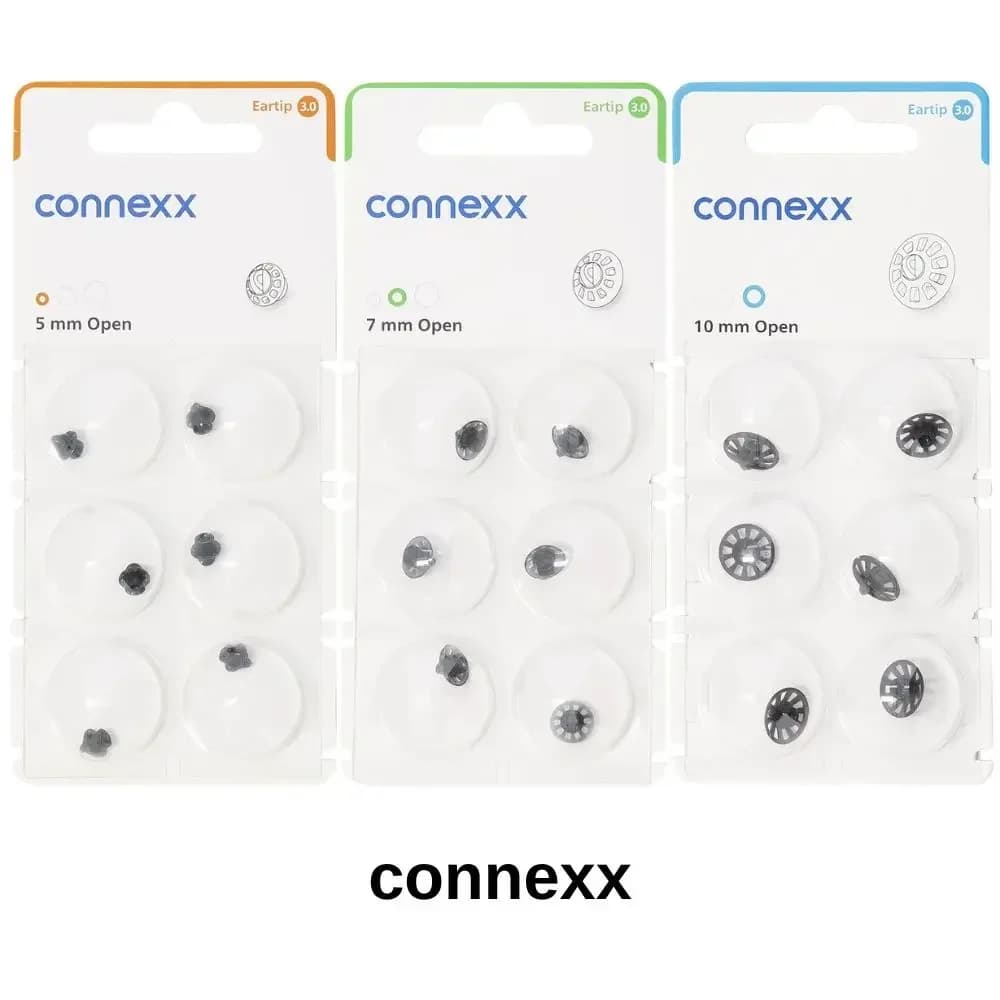 Connexx 3.0: Cuscinetti auricolari aperti e chiusi (1 confezione da 6) per apparecchi acustici Signia Pure Charge & Go AX RIC (Receiver-in-the-canal) e Rexton