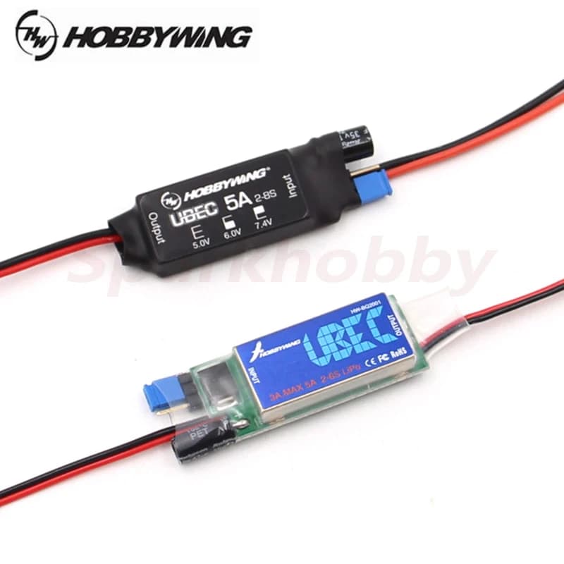 Modulo di Alimentazione Hobbywing UBEC 3A 2-6S Lipo / 5A 2-8S Lipo con Regolazione di Tensione e Anti-interferenza, Adatto per Droni RC ad Ala Fissa