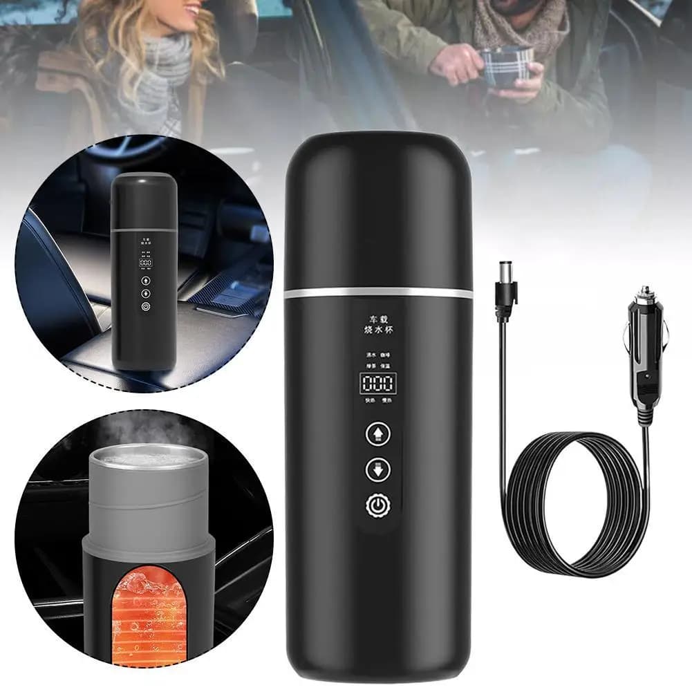 12v/24v 500ML Smart Car Heating Cup Electricity Portable Touch Screen Thermal Cup Bottles Stainless Steel Bathtub