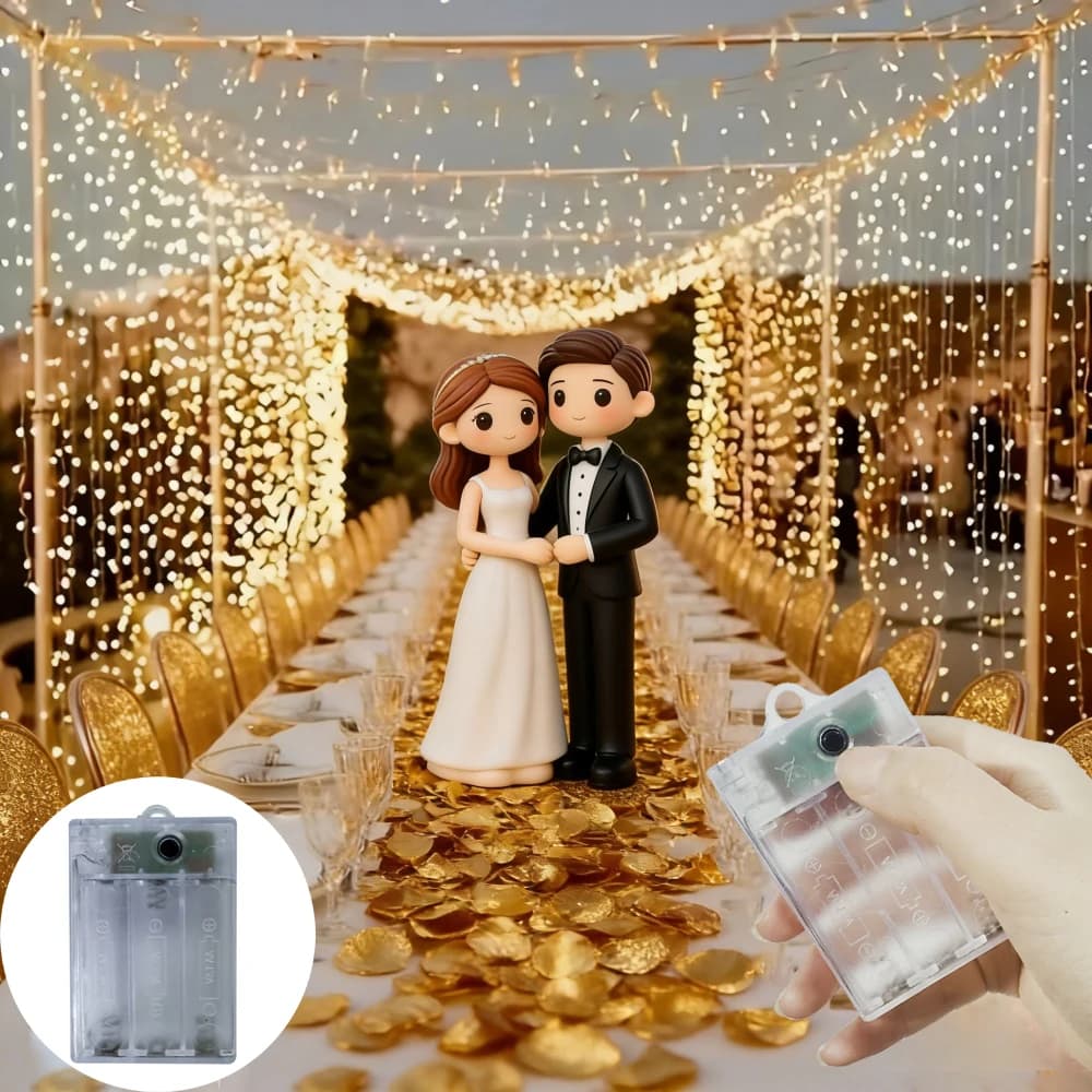 Luci a tenda a LED a batteria per feste, Natale, matrimoni, decorazioni per esterni e cortili