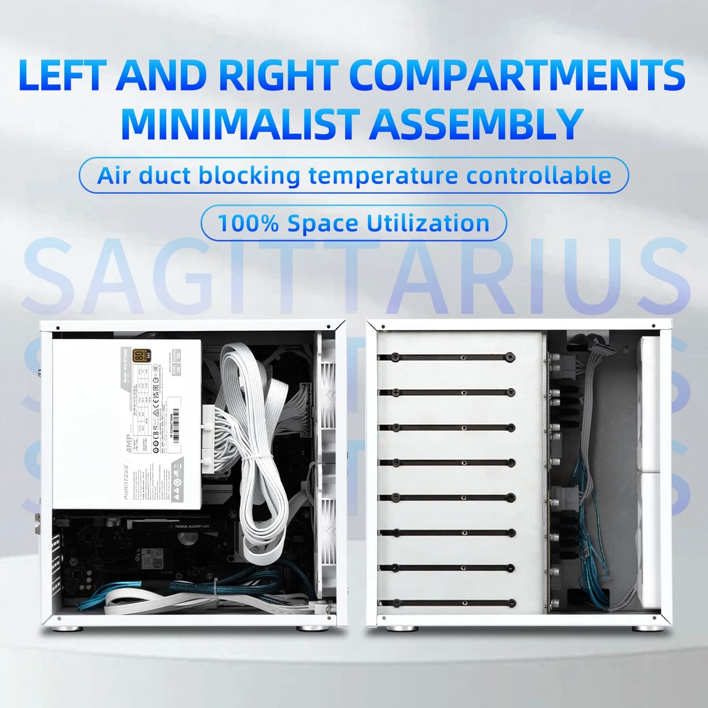 Custodia per computer NAS a 8 alloggiamenti con backplane hot-swap SAS/SATA, supporto scheda madre MATX, PCIe a tutta altezza | per lo stoccaggio del server domestico