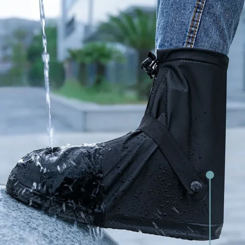 Waterproof Anti‑Slip Reusable Rain Boot Shoe Covers Wear‑Resistant Leg Pants Guard For Motorcycle Motor Bike Cycling Hiking