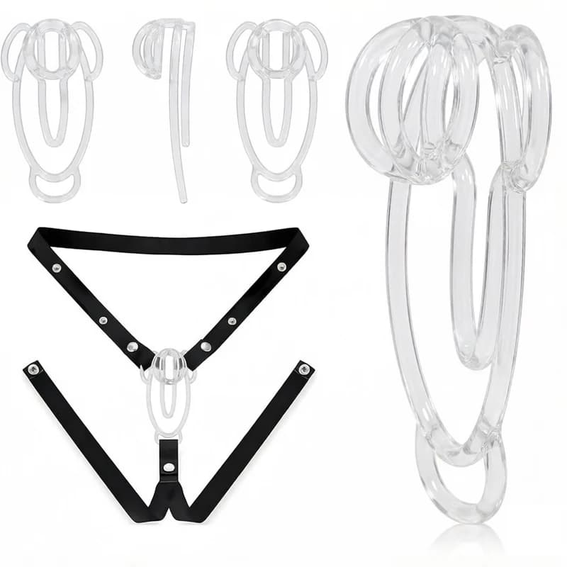 Sissy Fufu Clip Male Chastity Belt Chastity Underwear with Locking Penis Ring Men's Sex Toys Penis Training Bondage For Gay 18+