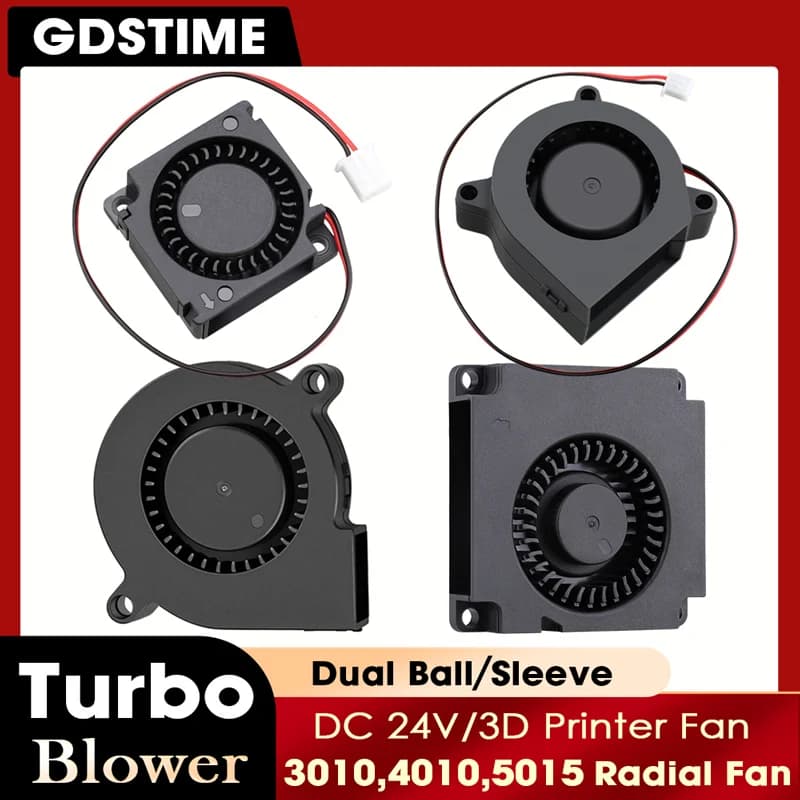 Ventola GDSTIME 4010 24V, Ventola Radiale a Doppio Cuscinetto 3010, Micro Ventola 20MM, Ventola Centrifuga a Turbina 5015 per Raffreddamento Componenti Stampante 3D
