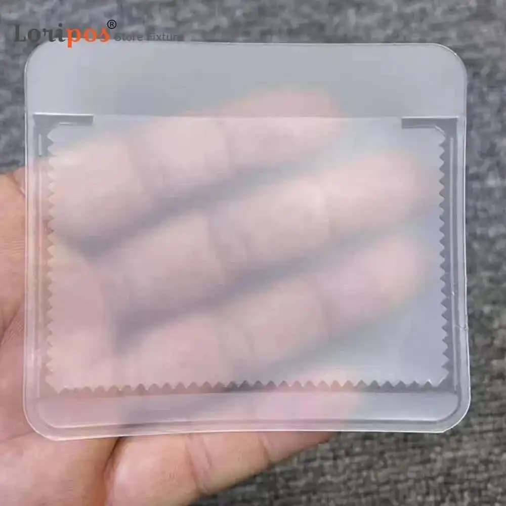 50 sacchetti per etichette per collare in PVC XS-5XL EVA per etichette per appendere abbigliamento, accessori borse per marchio, sacchetti per etichette trasparenti smerigliati