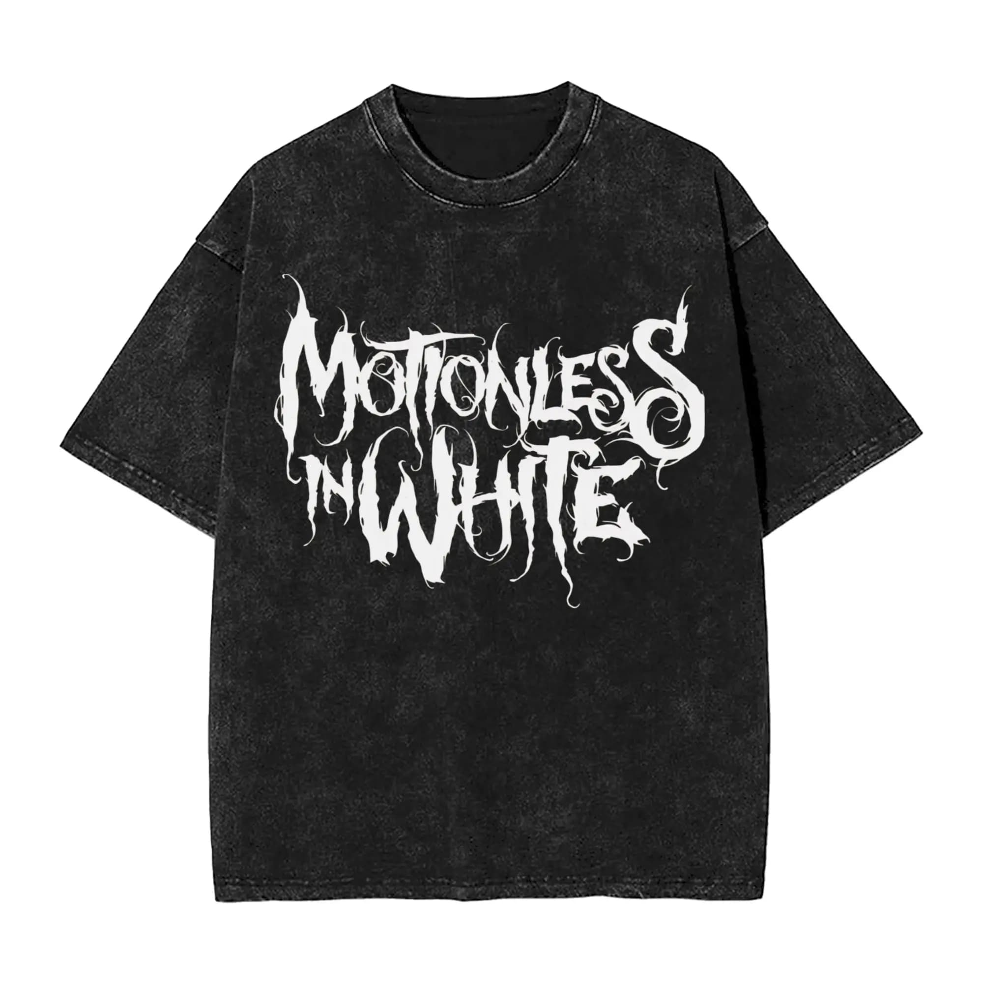 T-shirt lavata Motionless In White, magliette originali Harajuku Heavy Metal Band Streetwear, 100% cotone, magliette estive per uomo e donna
