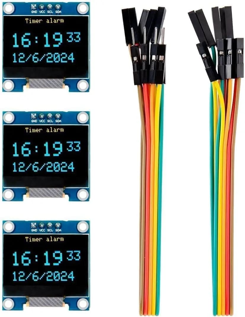 Modulo display OLED da 0,96 pollici, 3 pezzi, compatto, autoluminoso, SSD1306 I2C, mini schermi per progetti Arduino