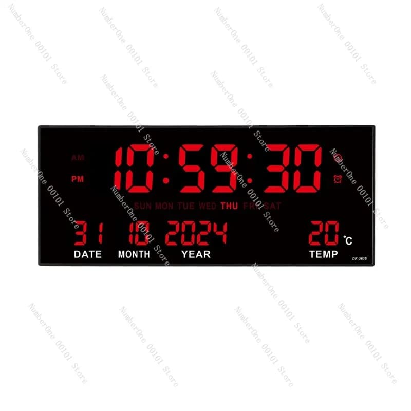 Wall clock classic LED plug-in Electronic multifunctional watch Wall clock with perpetual calendar for stay 3615
