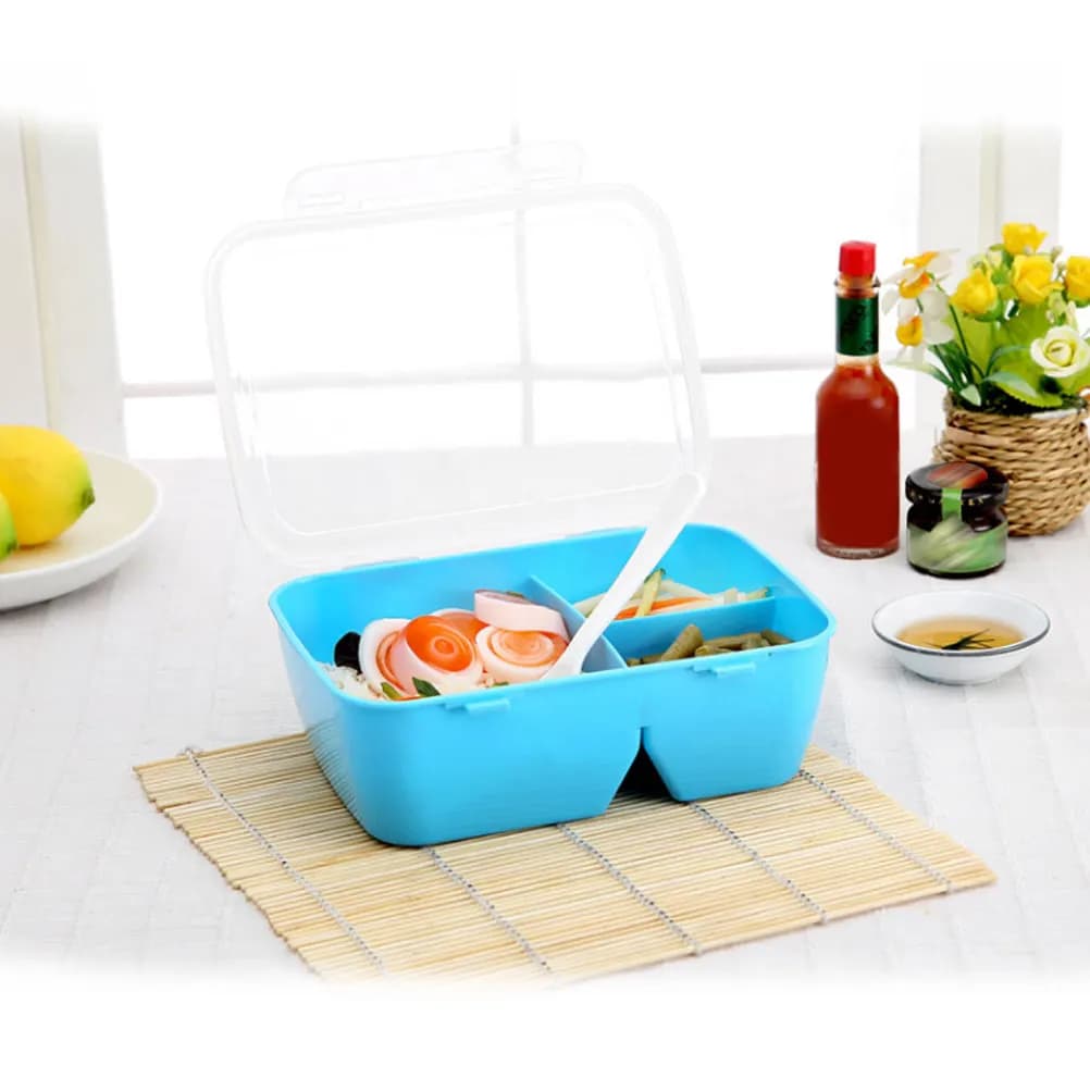 Contenitore per Alimenti Sigillato Senza BPA con Scomparti, Scatola Rettangolare per Preparazione Pasti, per Lavoro e Scuola, Lunch Box in PP di Grado Alimentare