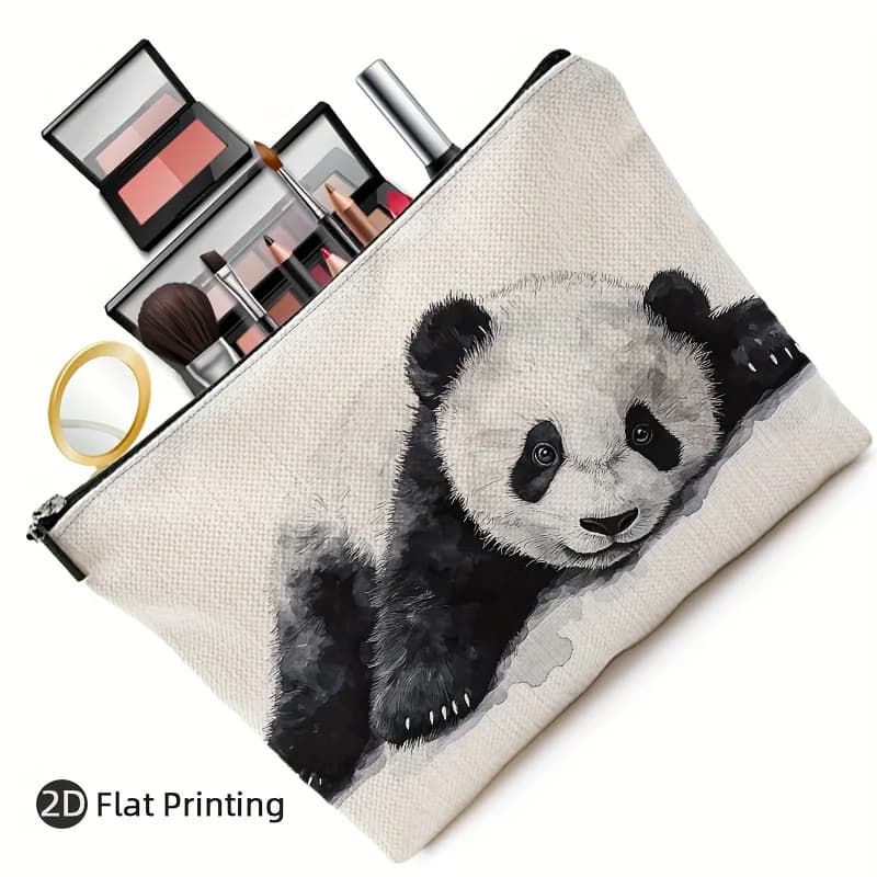 Una borsa per il trucco Panda Rest carina: custodia multifunzionale con cerniera, borsa per riporre gioielli, piccola borsa portaoggetti con cerniera da viaggio perfetta.