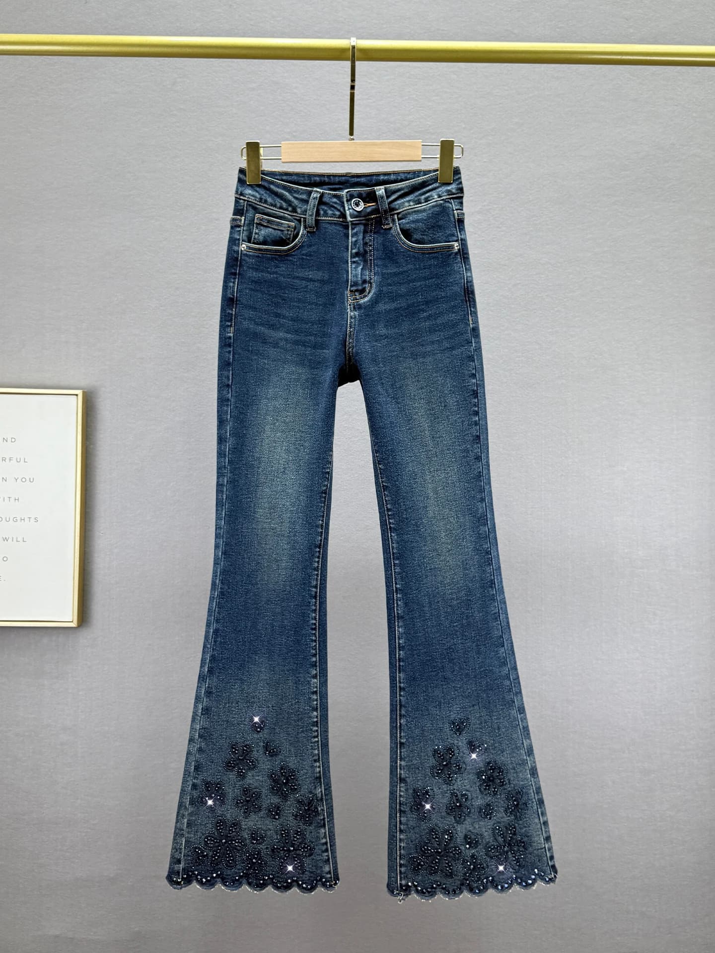 Retro High Waist Slim Fit Jeans Women's Trendy Micro Flared Pants Comfortable Elastic Cotton Denim Soft Sli Autumn New Ar...