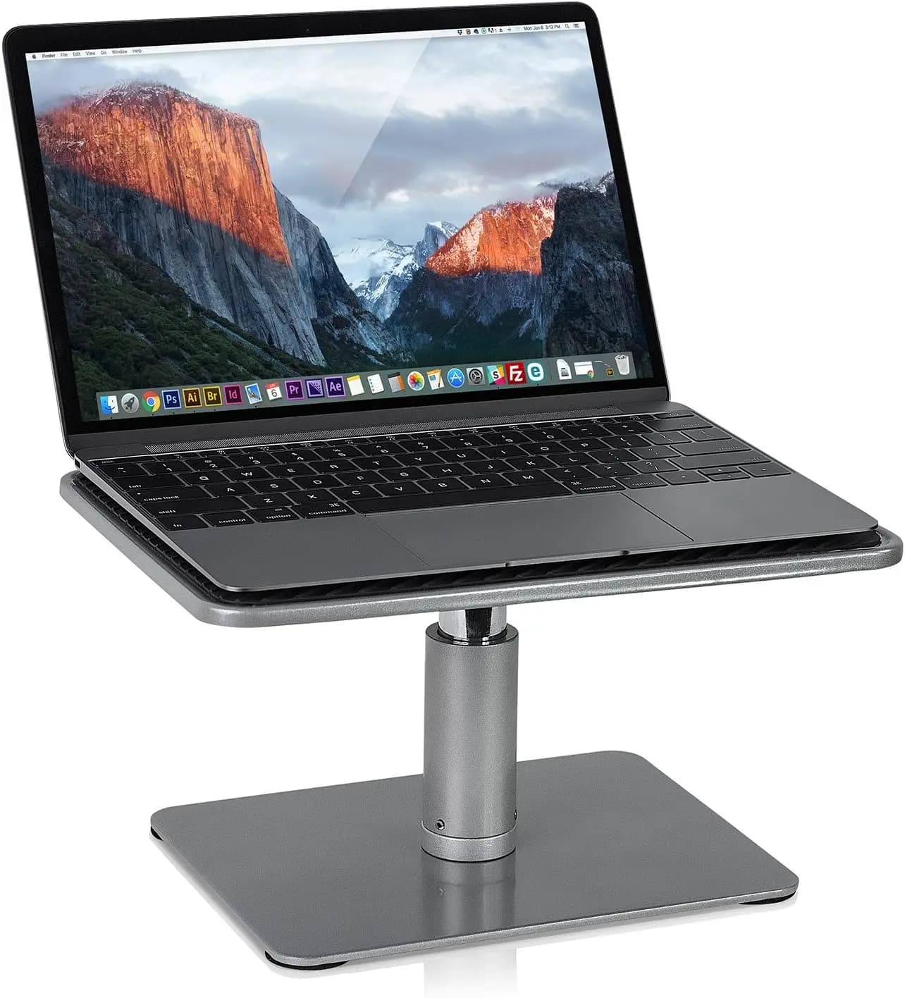 Supporto Regolabile per Laptop da 11-15 Pollici e Monitor da 24-32 Pollici, Rialzo Ergonomico da Scrivania con Regolazione dell'Altezza