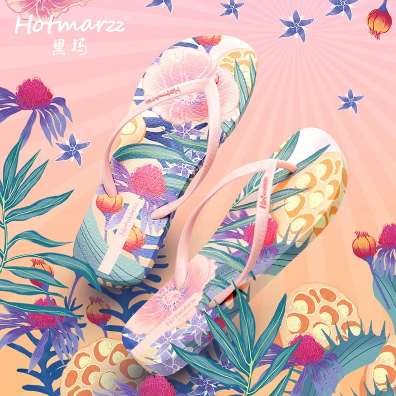 Hoarzz Ladies' PVC Thong Slippers Anti-Slip Streetwear Sandals Comfortable Home Slippers Fashionable Summer Open-Toe Slippers