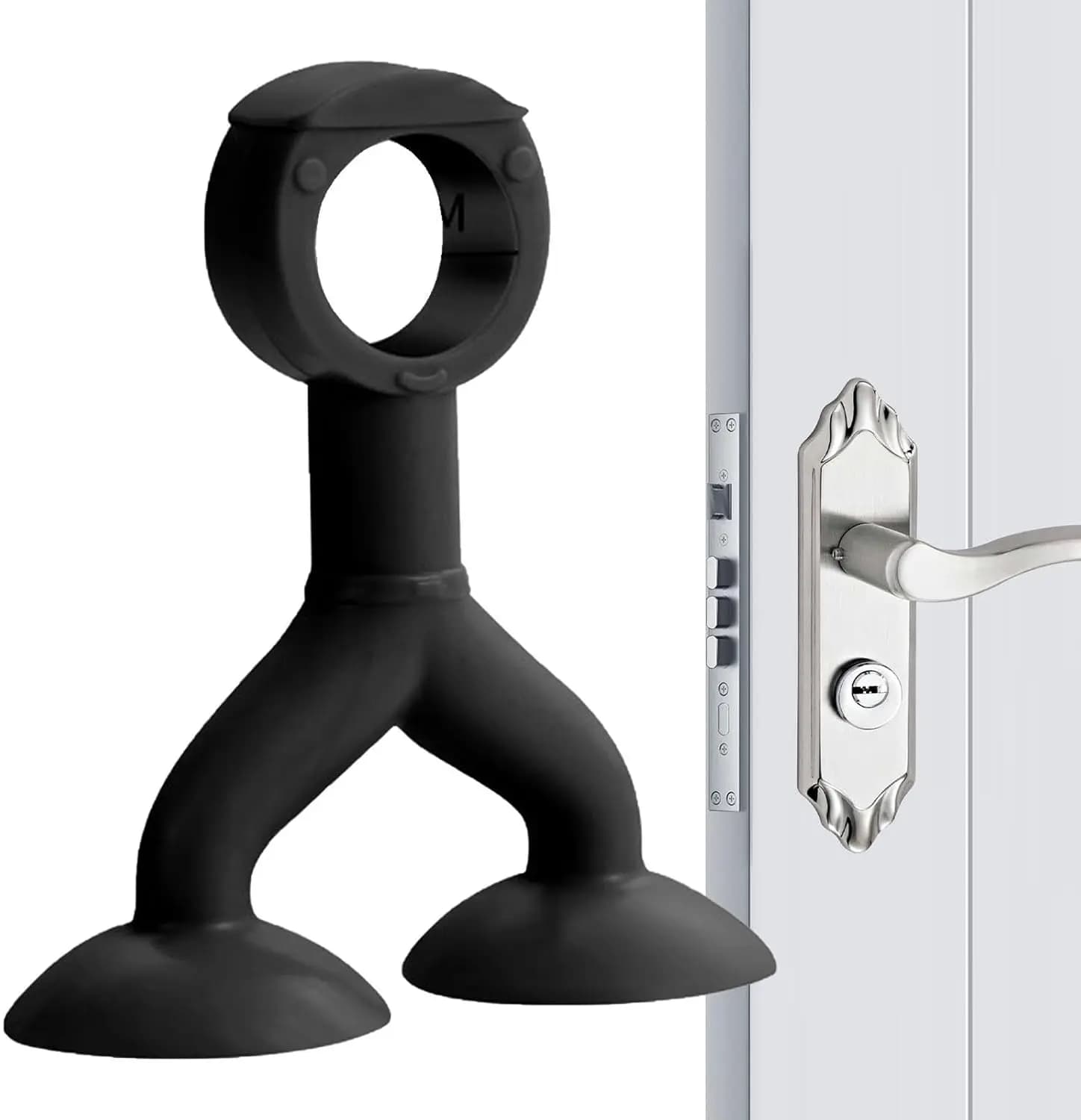 1pc Fermaporta in silicone Maniglia per porta Fermaporta Protezione da parete Fermaporta Ventosa anti-collisione Maniglia per porta Paraurti