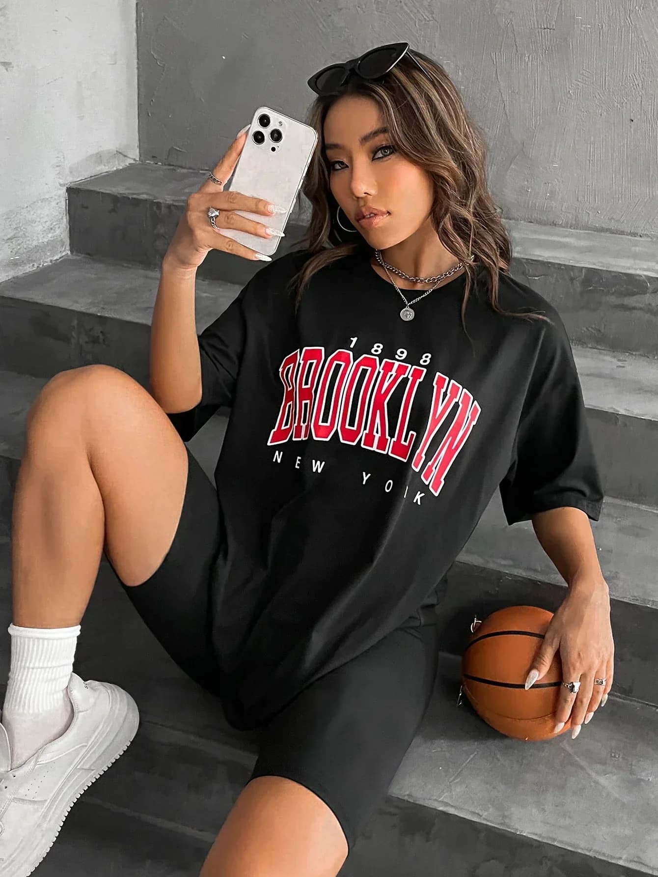 Vintage 1898 Brooklyn New York Womens T-Shirts American Short Sleeve Casual Clothing Street Woman Tops