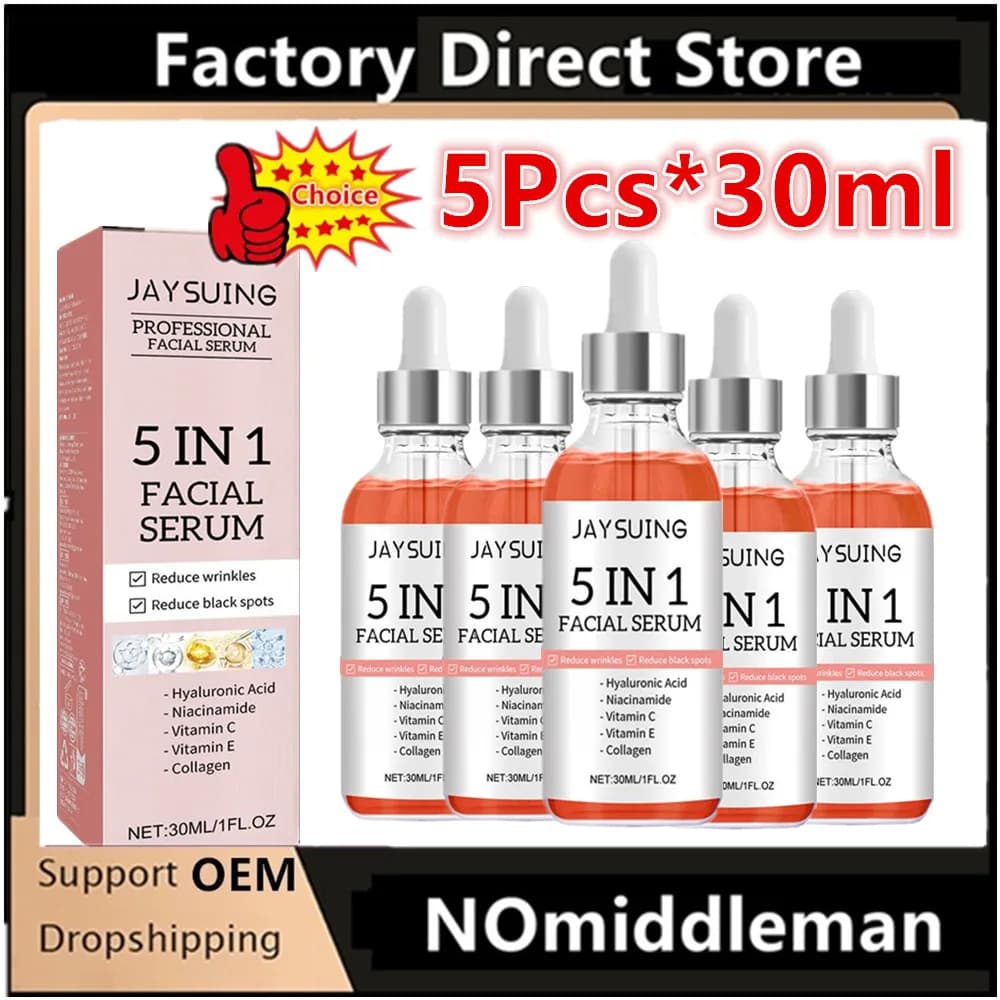 5 in 1 Dissolvency Slender Lines Slender Serum Face Slender Hydrating Vitamin C Hyaluronic Acid Serum Face Reduce Pore Skin Care