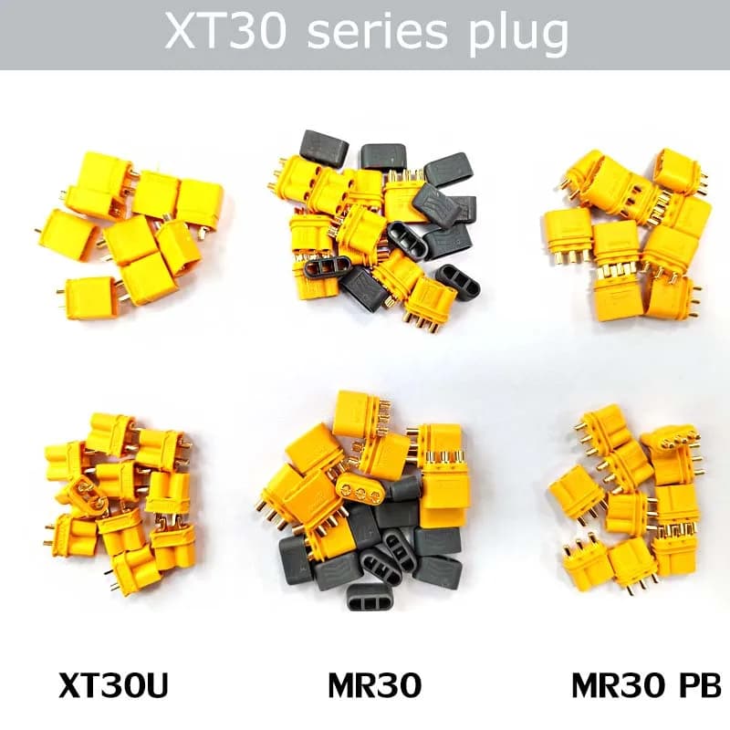 Amass 10/50 Pair XT30 XT30U MR30PB Male Spina Female Connector Flat Gold Spina A Banana for RC Drone Accessories