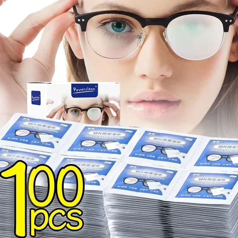 10-100 Pezzi Salviette Umidificate Monouso per la Pulizia di Occhiali, Antiappannamento, Antipolvere, per Lenti, Occhiali da Sole e Schermi di Telefoni