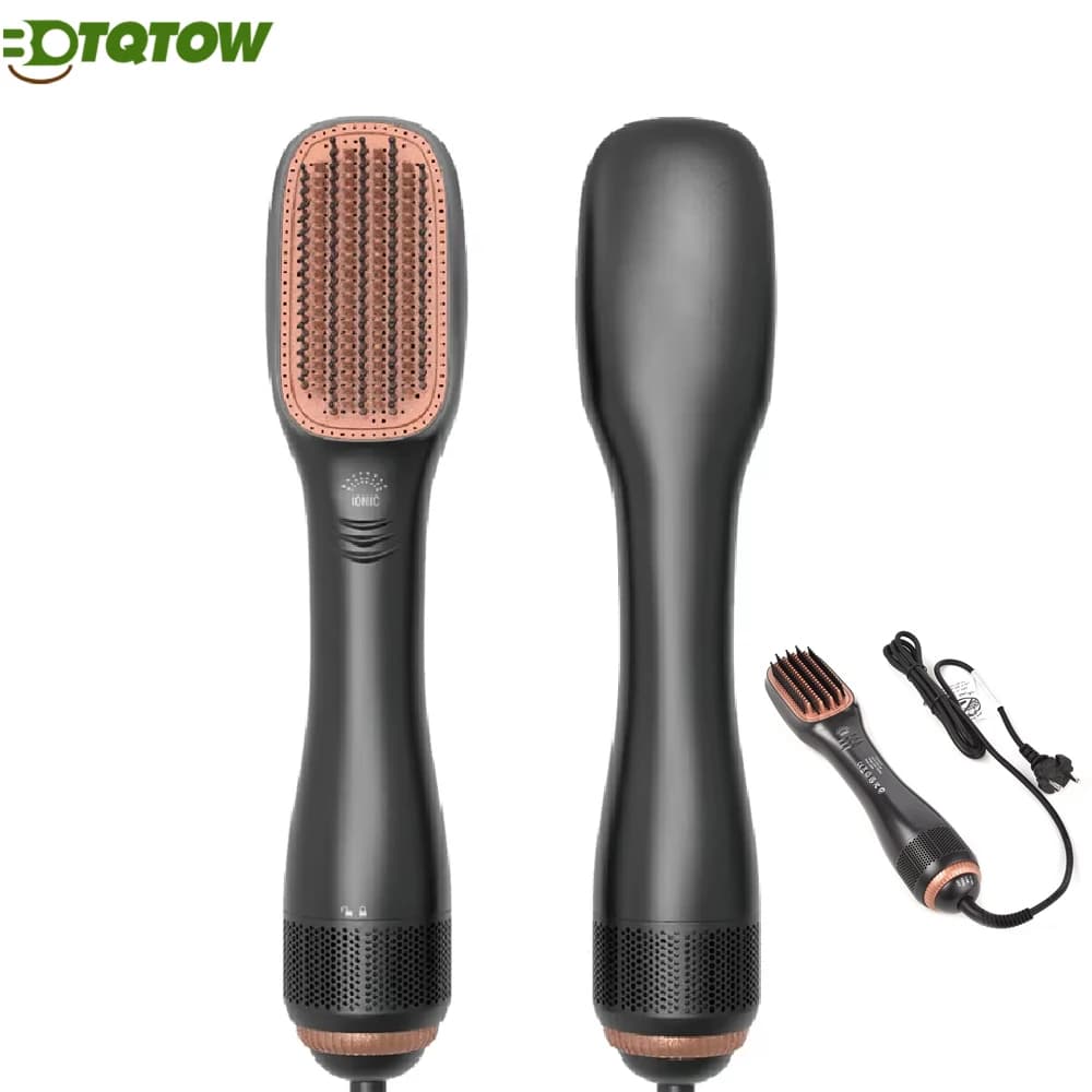 1PCS 3 In 1 1200W Negative Ionic Hot Air Brush, One Step Hair Dryer Straightener Styler for Drying Straightening Smoothing Hair