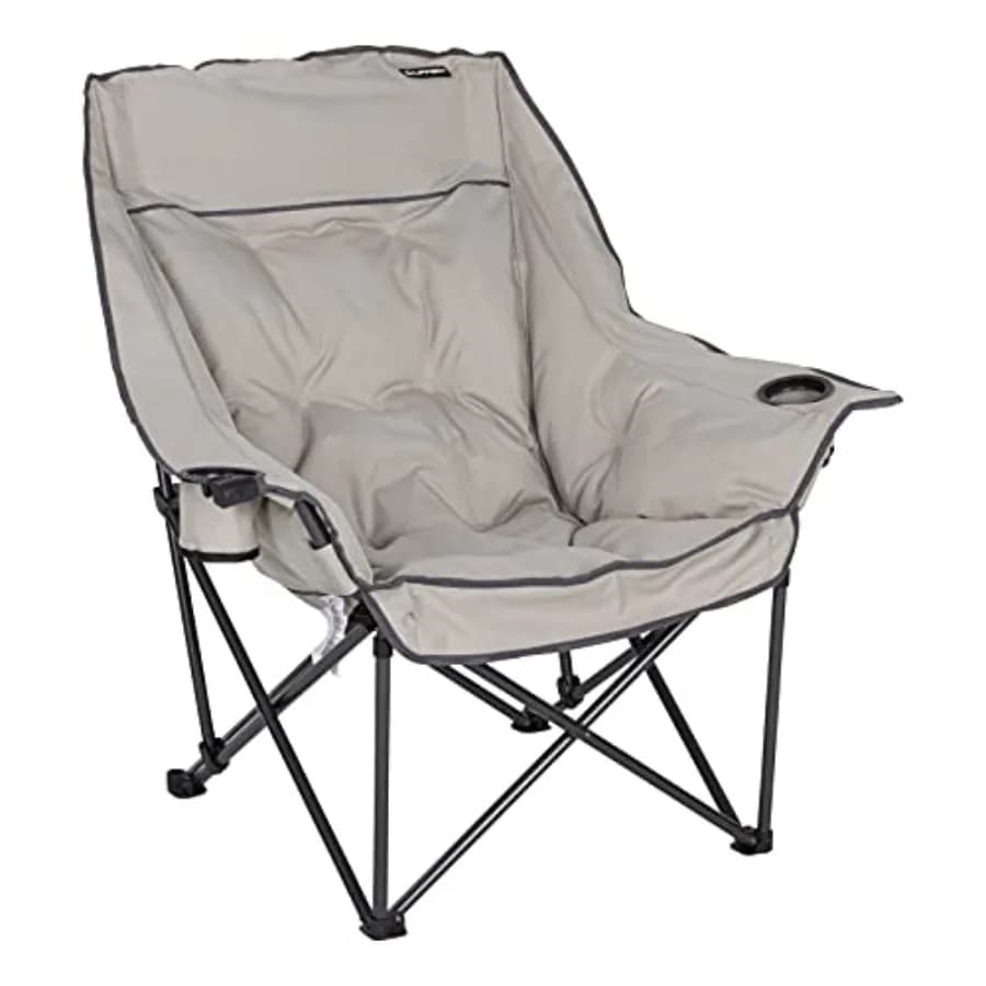 Sedia da campeggio imbottita Big Bear con portata di 400 libbre. Borsa da trasporto Weight City in tessuto a rete resistente, imbottitura ad alto spessore, doppio portabicchieri.