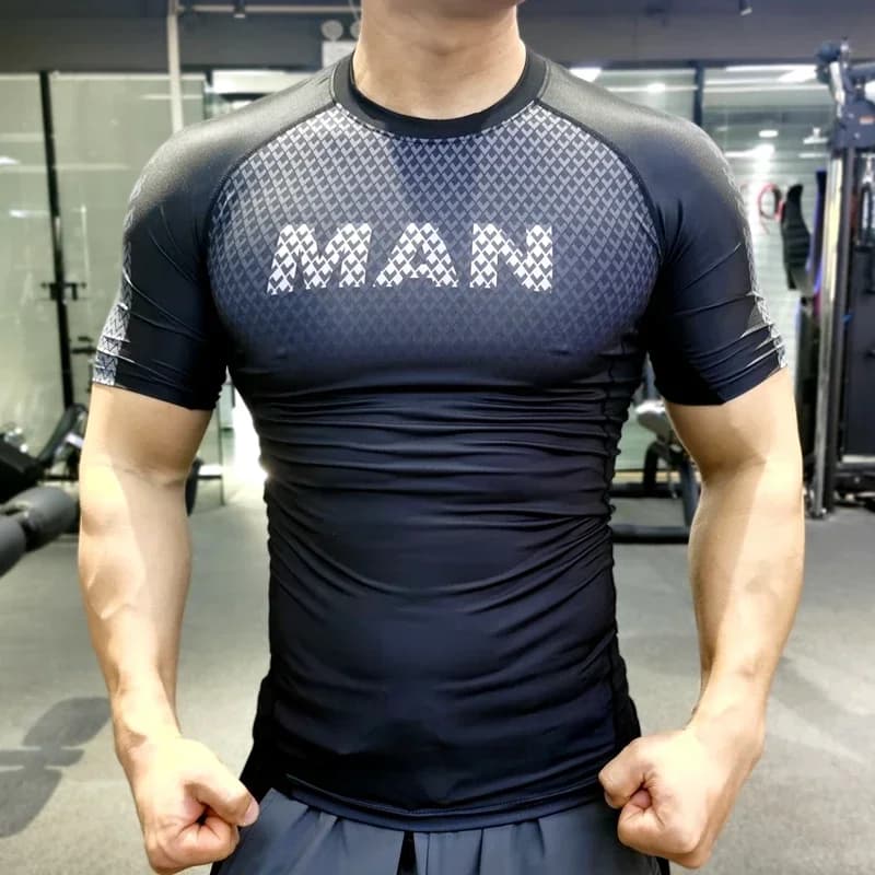 Men's T-Shirt Compression T-Shirt Skinny Homme Gyms Running Sweatshirts Fitness Sport Rashguard Plus Size