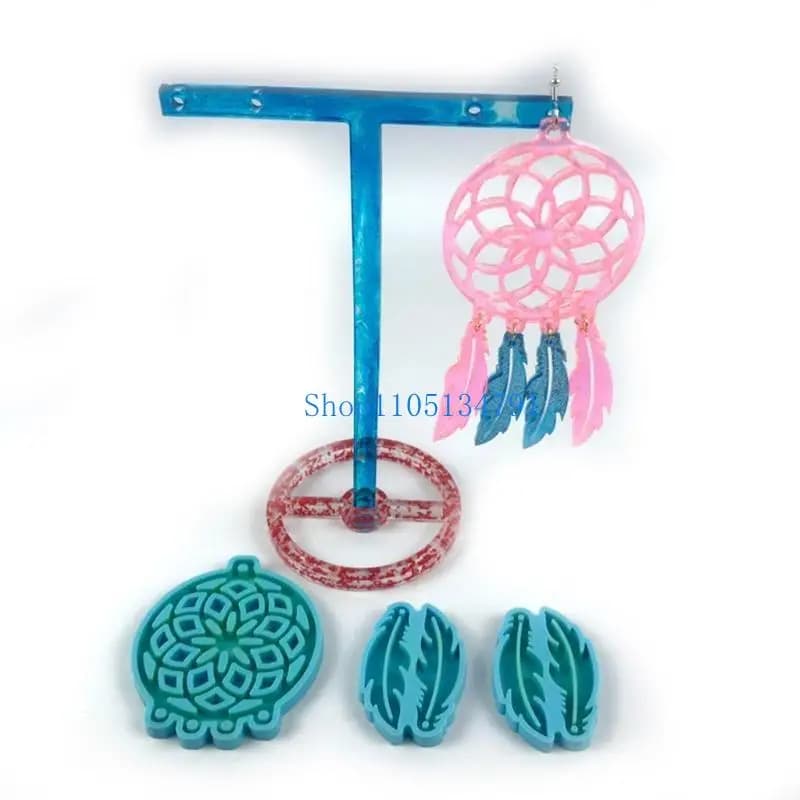 Dreamcatcher Earring Pendant DIY Mold DIY Crafts Jewelry Keychain Mold Handmade Earrings Eardrop Danglers Silicone Mould