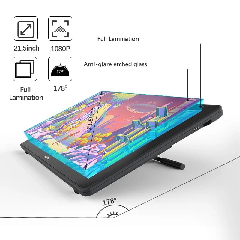 NEWKamvas 22 21.5" IPS LCD Digital Pen Display Monitor Interactive Drawing Tablet Screen