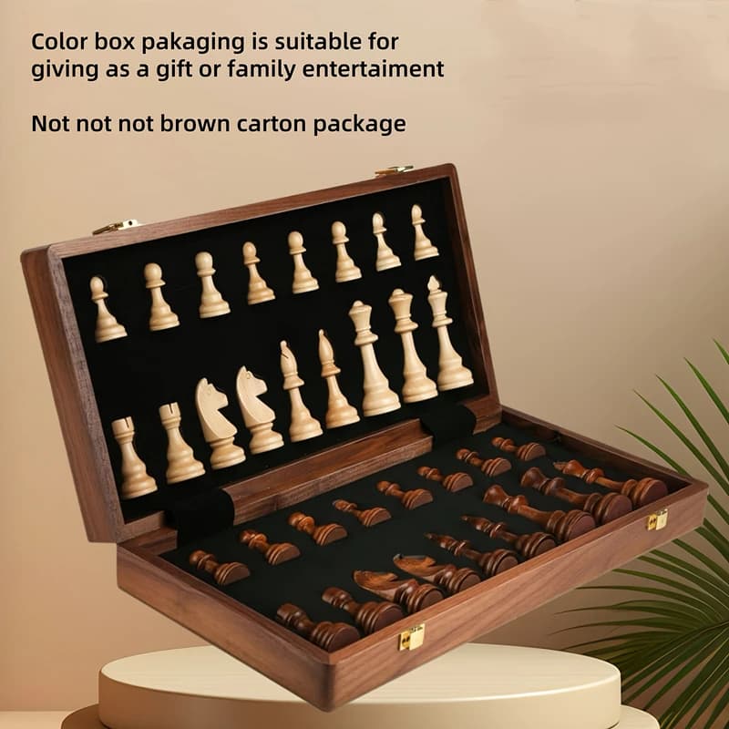 Wooden Chess Set Grade Folding Big Traditional Classic Handwork Solid Wood Pieces Chessboard Board Game Various holiday gifts