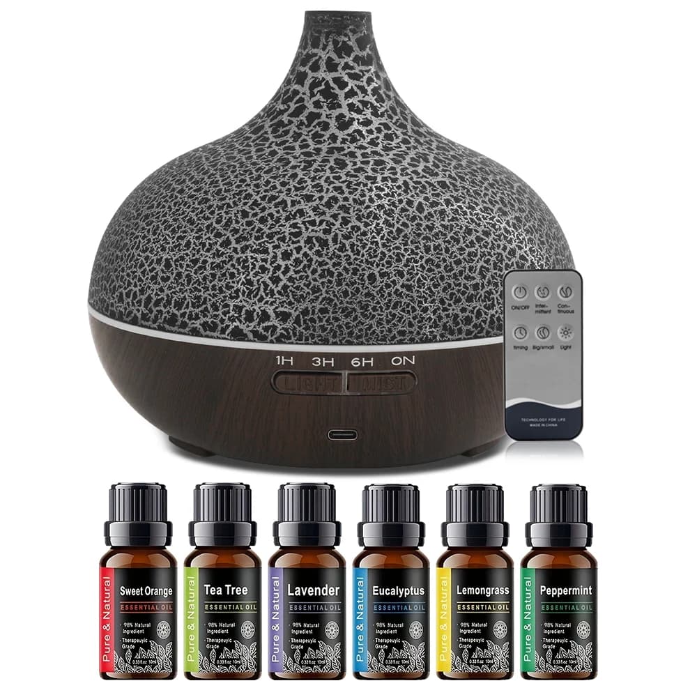 Diffusore di oli essenziali con umidificatore a nebbia fredda ad ultrasuoni con telecomando - Spegnimento automatico e ultra silenzioso per la camera da letto di grandi dimensioni
