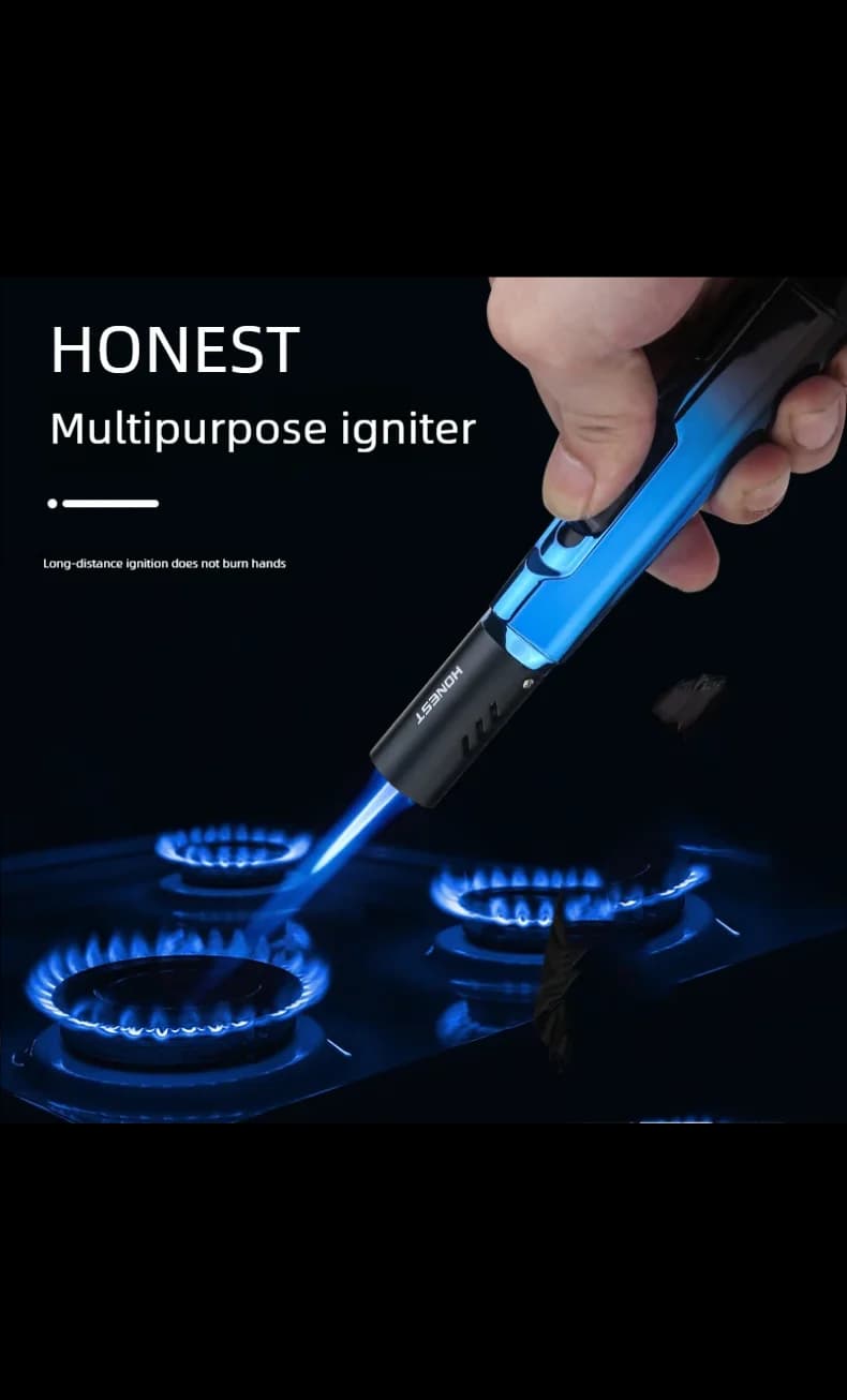 Nuovo accendino a fiamma antivento stile penna - per sigari, bastoncini Moxa, incenso e saldatura - Accenditore professionale multiuso con A