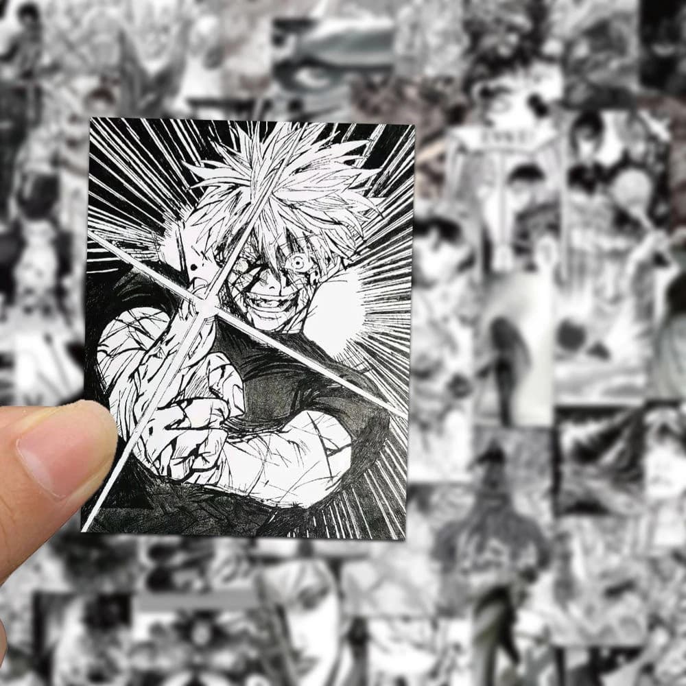 10/30/49pcs Nero Bianco Mix Anime Adesivi Classic Manga Graffiti Decalcomanie per Notebook Moto Laptop Cool Cartoon Sticker Toy