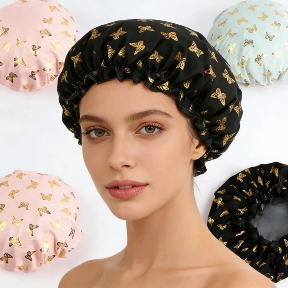 Waterproof Bath Headset Reusable to Shape of Chamberlain, Elastic Copricapo for Women, for Shower, Spa, Salon, Swimming