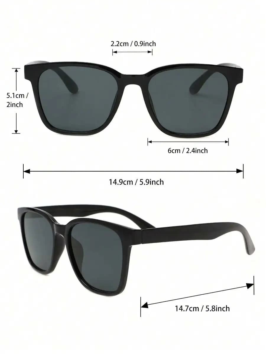 3 Pairs Women Plastic Frame Square Sunglasses Casual Outdoor Travel Fashion Accessory
