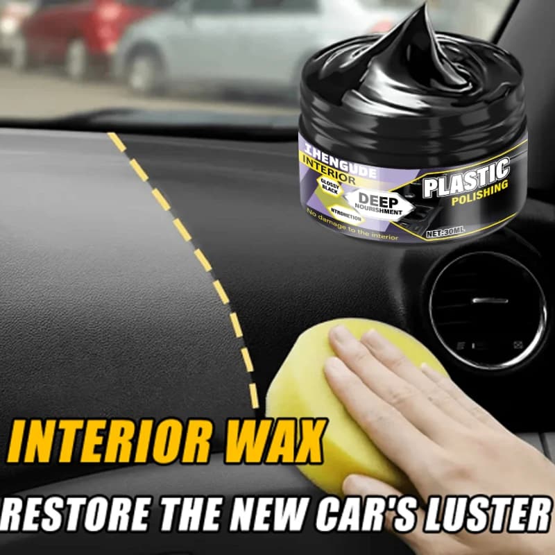 Cera Lucidante Universale per Riparazione Pelle e Plastica - Crema per Cura e Restauro Interni Auto in Pelle/Plastica/Gomma