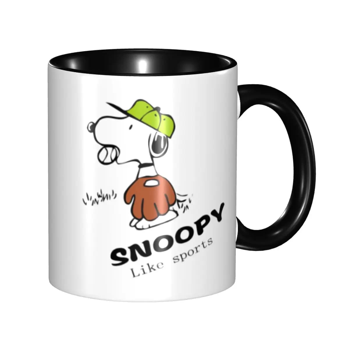 Custom Ceramic Mugs with Characters of Soul Cards Snoopy and Woodstock, Creative Gift