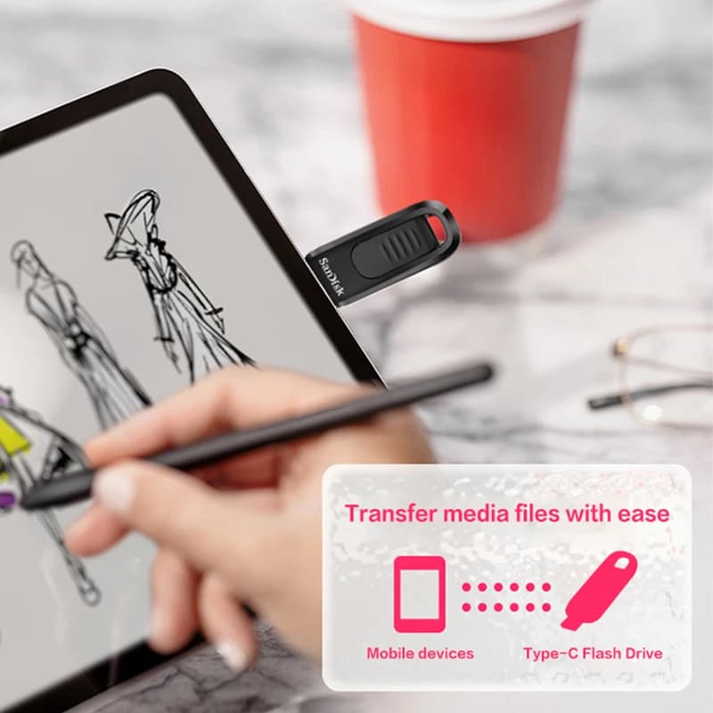 SanDisk Flash Drive CZ480 Pen Drive 64GB 128GB 256GB Read speed up to 400MB/s USB3.2 Type-C Flash Memory UDisk for Tablet