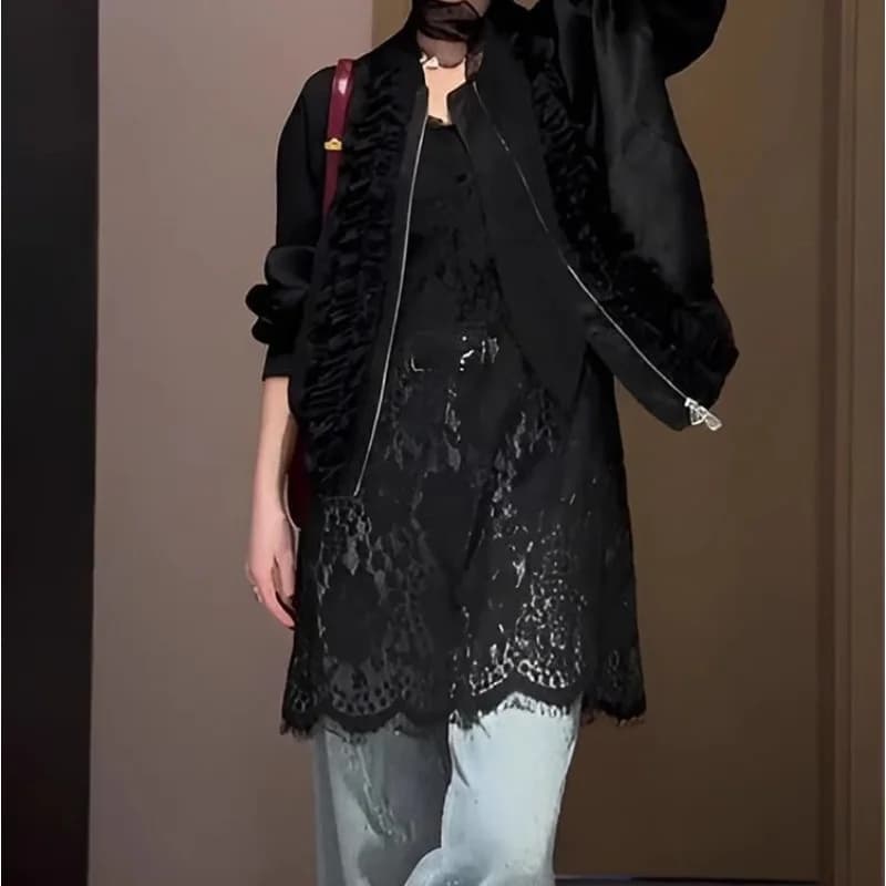 Abito in pizzo per la primavera anticipata, gonna a tubino in stile francese