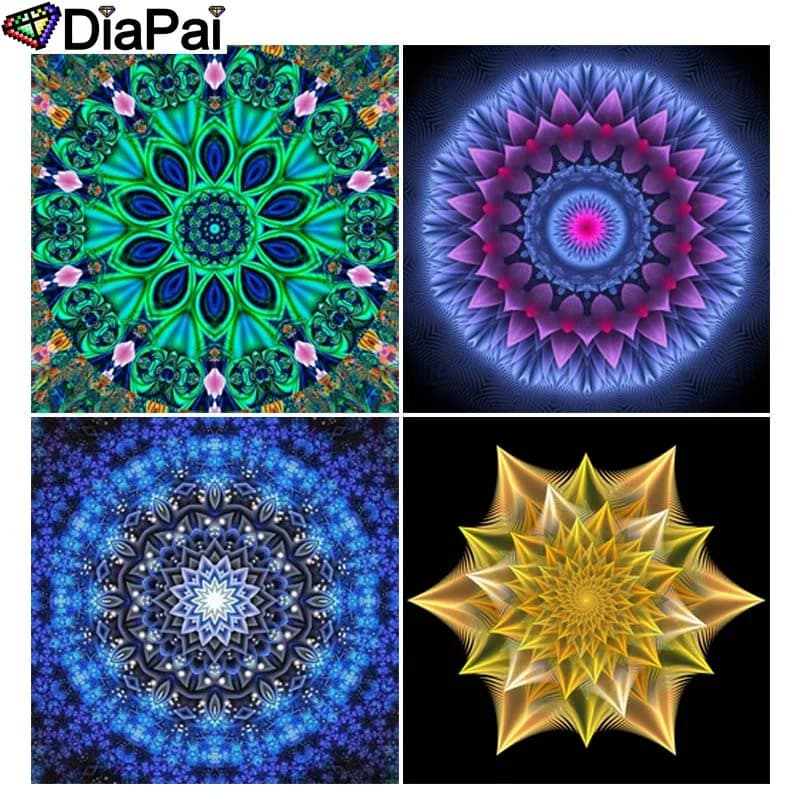 DIAPAI Diamond Painting 5D DIY Full Square/Round Drill "Religious Mandala" 3D Embroidery Cross Stitch 5D Decor Gift