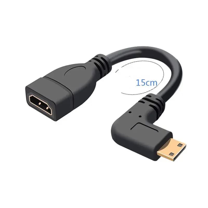 New HDMI Adapter Compatible with Male to Female, Mini/Micro D-Type Extension Cable Straight Angle 90 Degrees from Male to HDTV AF for Video HD