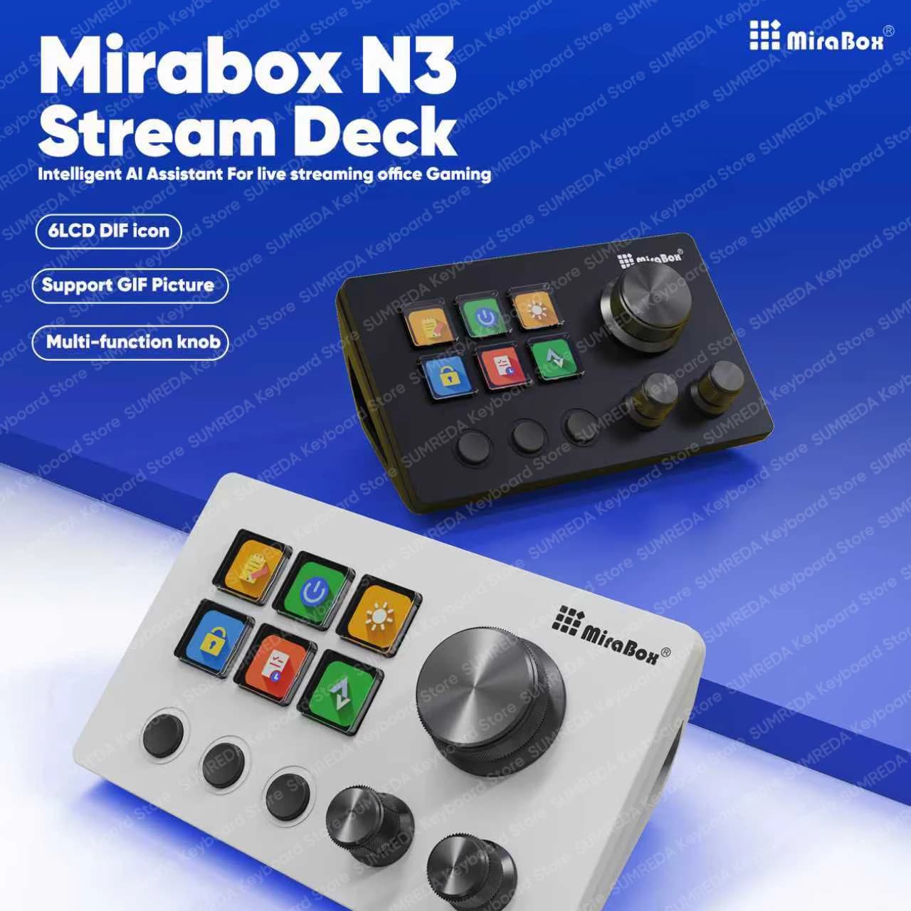 Mirabox N3 Stream Deck Tastiera Console creativa Streamdeck Deck Dock Console per Vlog Contenuto Creazione Stream Controller da tavolo