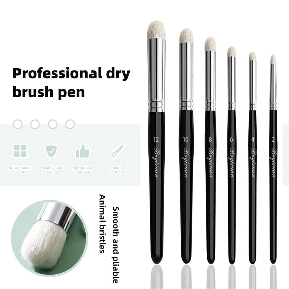 Dry Brush Miniature Painting Dry Brush Set Fine Detail Wood Handle Brushes for 40K Scale Model Art Painting Acrylic Watercolor
