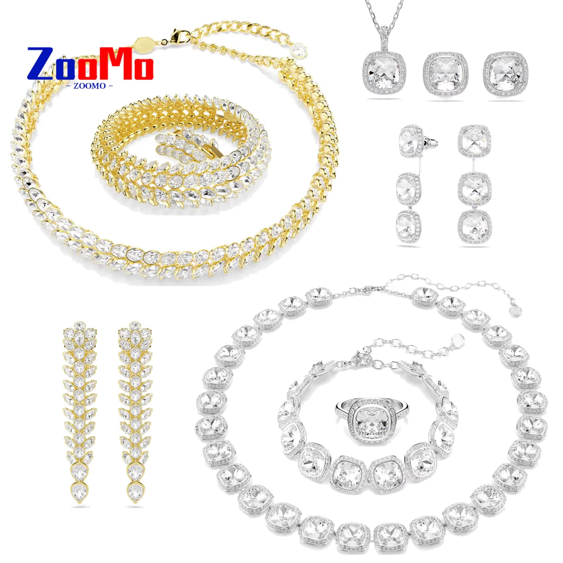Original New Round Necklace for Women High Quality Charms Earrings Light Luxury Versatile Bracelet High-end Jewelry Set