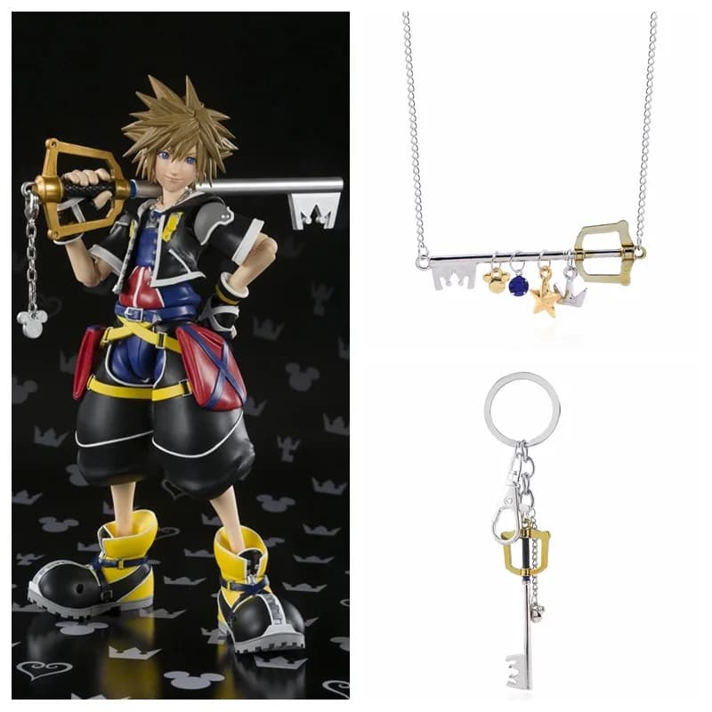 Warm Game Kingdom Hearts Sora Keychain for Women's Keychain Men's Bag Car Pendant Jewelry Decoration